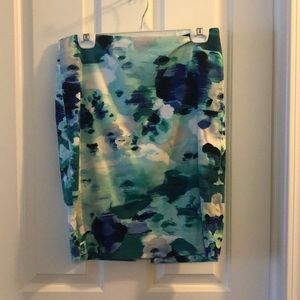 Pencil skirt - teal and white print!